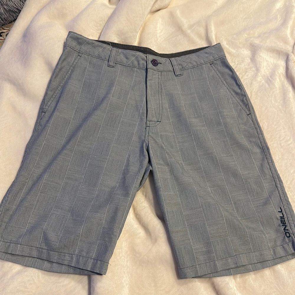 O’Neill black and white check pattern men’s shorts size 30